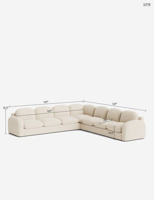 Neve Corner Sectional Sofa by Aimee Song : Natural Colourwash Performance Weave / 127