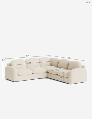 Neve Corner Sectional Sofa by Aimee Song : Natural Colourwash Performance Weave / 127