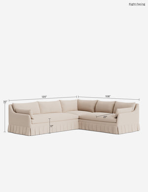 Portola Luxe Depth Pleated Corner Sectional Sofa : Terracotta Linen Weave / Left-Facing