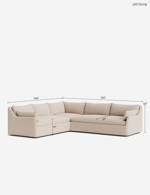 Portola Luxe Depth Slipcover Corner Sectional Sofa : Terracotta Linen Weave / Left-Facing
