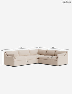 Portola Luxe Depth Slipcover Corner Sectional Sofa : Terracotta Linen Weave / Left-Facing