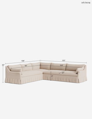 Portola Rolled Arm Luxe Depth Pleated Corner Sectional Sofa : Blush Performance Striated Velvet / Right-Facing
