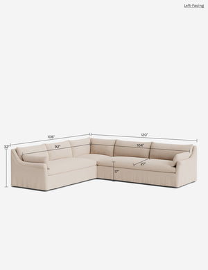 Portola Rolled Arm Luxe Depth Slipcover Corner Sectional Sofa : Blush Performance Striated Velvet / Right-Facing