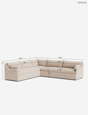 Portola Rolled Arm Slipcover Corner Sectional Sofa : Blush Performance Striated Velvet / Right-Facing