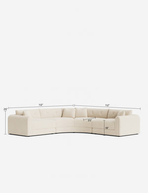 Rosado Modular Corner Sectional Sofa : Creme Luxe Boucle