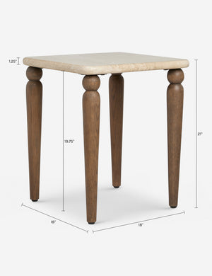 Cardiff Side Table : Cream Marble