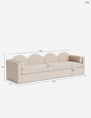 Bernadette Sofa by Sarah Sherman Samuel : Apricot Mini Corduroy / 84.5