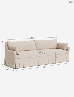 Portola Rolled Arm Luxe Depth Pleated Sofa : Blush Performance Striated Velvet / 74