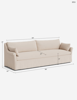 Portola Rolled Arm Slipcover Sofa : Blush Performance Striated Velvet / 74