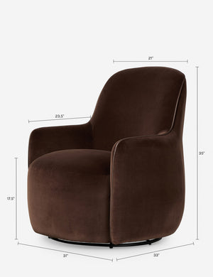 Ballard Swivel Chair : Brown