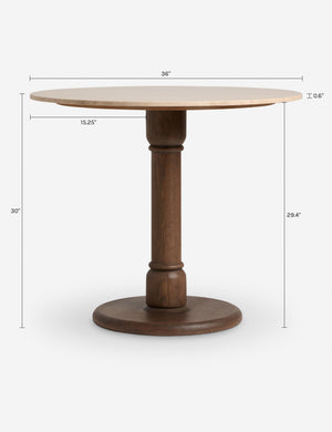 Jaffa Round Marble Bistro Table : Smoked Oak