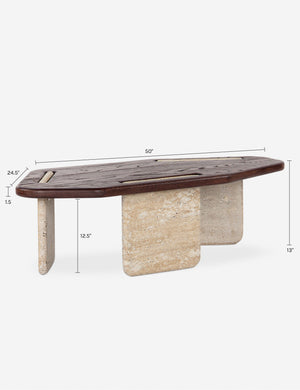 Lanier Coffee Table : Brown and Travertine