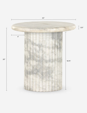 Mercer Round Side Table : White Marble