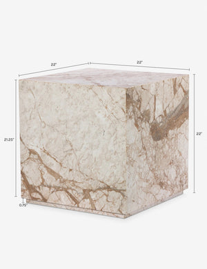 Rosina Side Table : Cream Marble