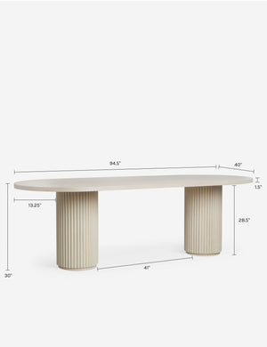 Rutherford Oval Dining Table : White Wash