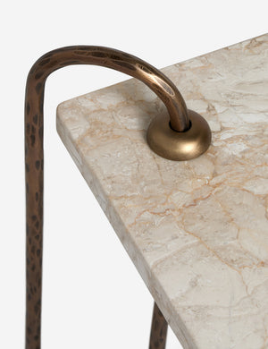 Open Box: Kimberly Side Table, Ivory Marble