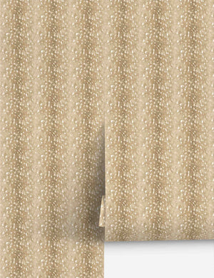 Deer Grasscloth Wallpaper Swatch by Nathan Turner, Gold
