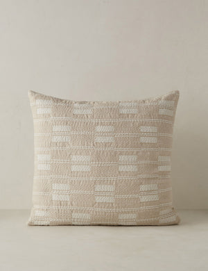Leighton broken stripe throw pillow in natural.