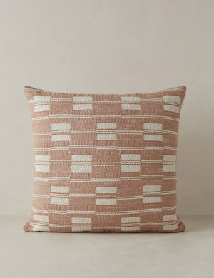 Leighton broken stripe throw pillow in terracotta.