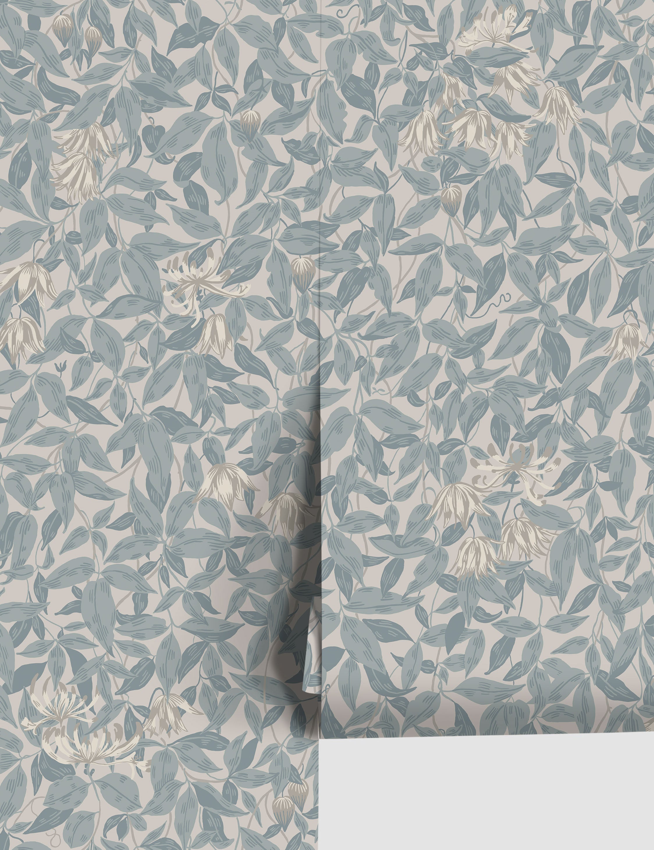 Scalamandre Linnea Wallpaper by Sandberg, Misty Blue - Swatch
