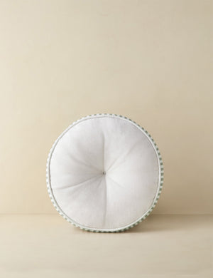Littu Indoor / Outdoor Striped Disc Pillow by Sarah Sherman Samuel in Moss