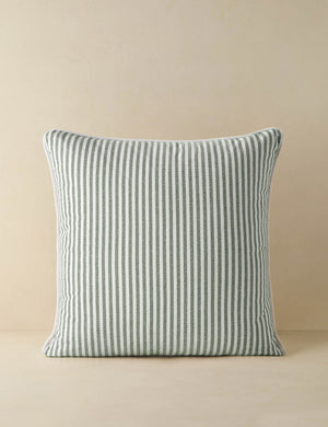 Littu Indoor / Outdoor Striped Throw Pillow by Sarah Sherman Samuel in Moss