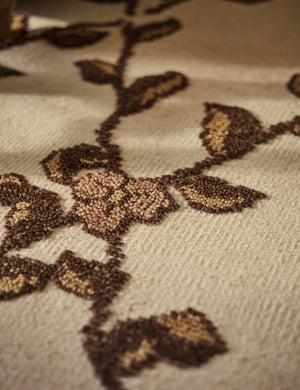 Close up of the design of the Tillar Hand-Knotted Botanical Lattice Wool Rug by Jake Arnold