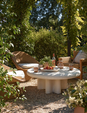 Open Box: Ruiz Indoor / Outdoor Round Coffee Table, Ivory