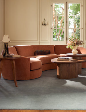 Imada Modular Curved Sectional Sofa : Ivory Modern Boucle