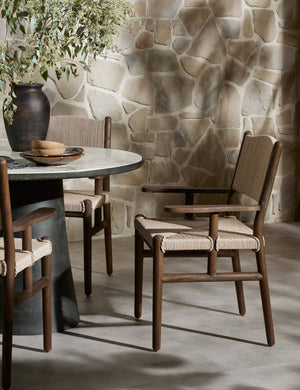 Diletta Outdoor Dining Arm Chair : Vintage White