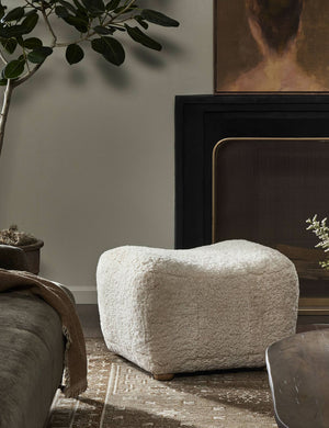 Oslo Ottoman by Amber Lewis x Four Hands : Beige Shearling