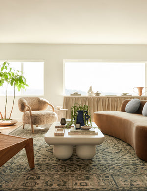 Open Box: Clouded Rectangle Coffee Table, Matte White by Sarah Sherman Samuel