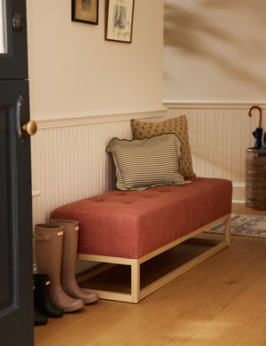 Grasmere Bench by Ginny Macdonald : Moss Performance Striated Velvet