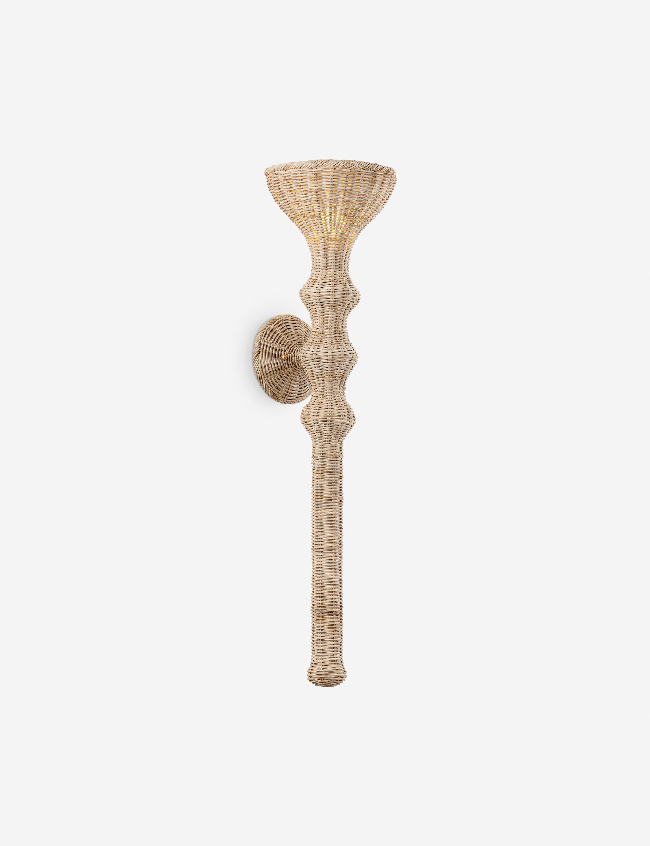 #color::natural | Defay torchiere natural wicker wall sconce
