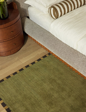 Rajaa Hand-Loomed Viscose Rug Swatch by Sarah Sherman Samuel, Dark Olive