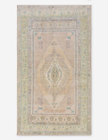 Vintage Turkish Hand-Knotted Wool Rug No. 416, 5'1" x 9'