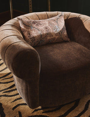Basque Swivel Chair : Apricot Mini Corduroy