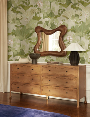 Napa scalloped shade table lamp by Aimee Song styled on top of the Fontaine Dresser by Aimee Song