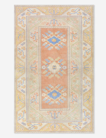 Vintage Turkish Hand-Knotted Wool Rug No. 466, 5' x 8' 2"