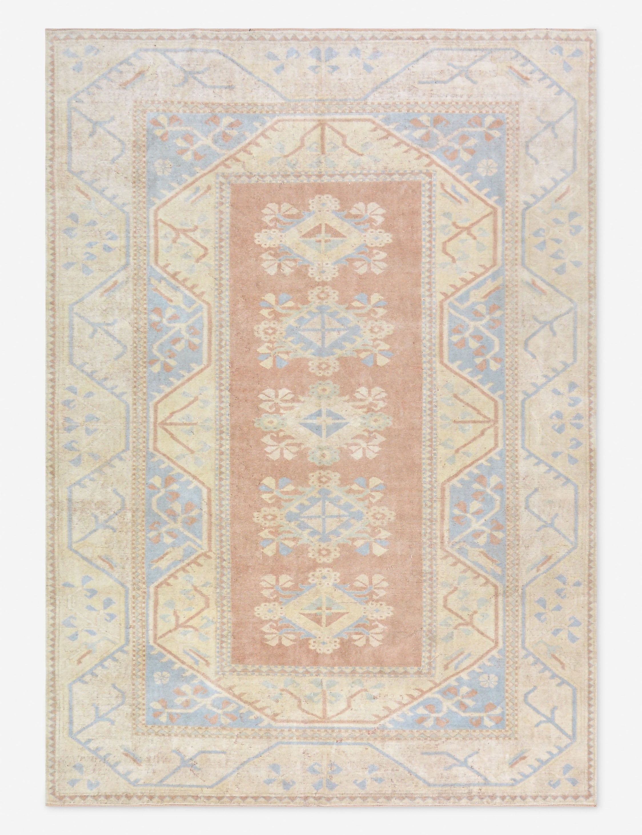 Vintage Turkish Hand-Knotted Wool Rug No. 467, 6' 4" x 9'