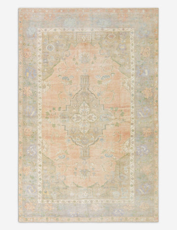Vintage Turkish Hand-Knotted Wool Rug No. 479, 5' 4" x 8' 2"