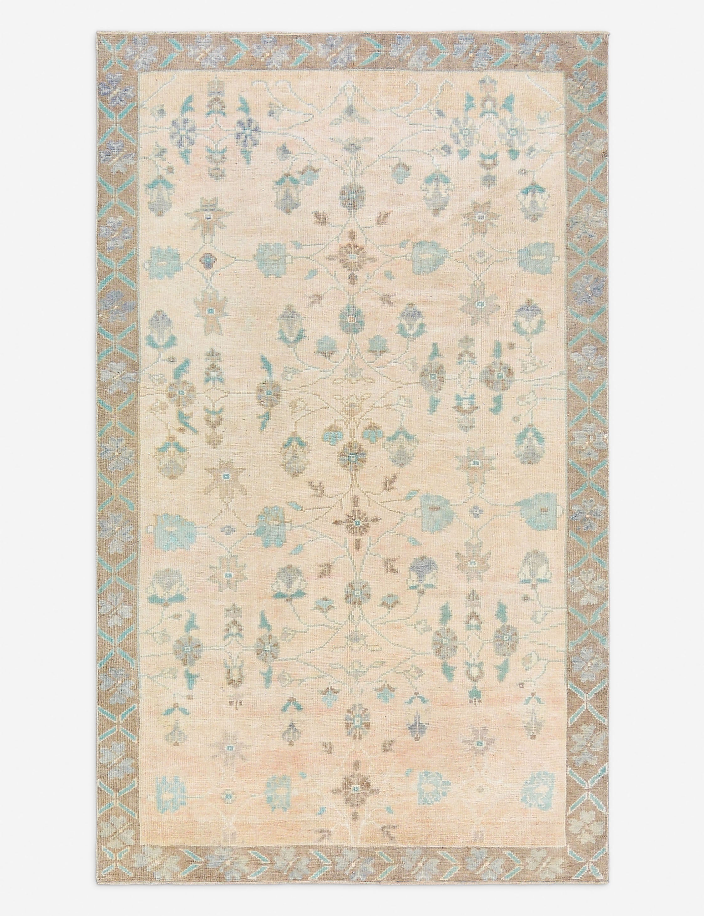 Vintage Turkish Hand-Knotted Wool Rug No. 484, 4' 4" x 7' 4"