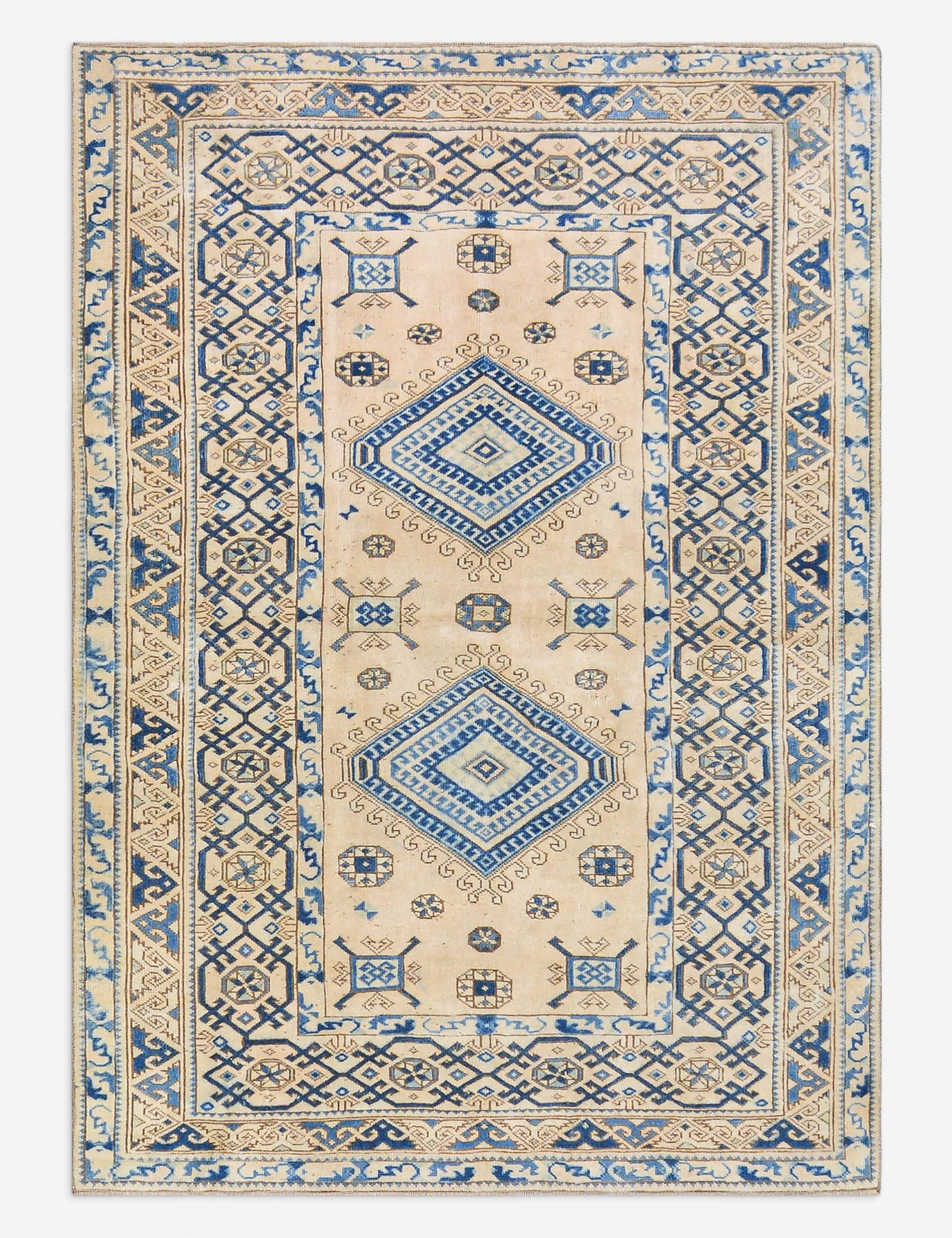 Vintage Turkish Hand-Knotted Wool Rug No. 515, 4' 10" x 6' 9"
