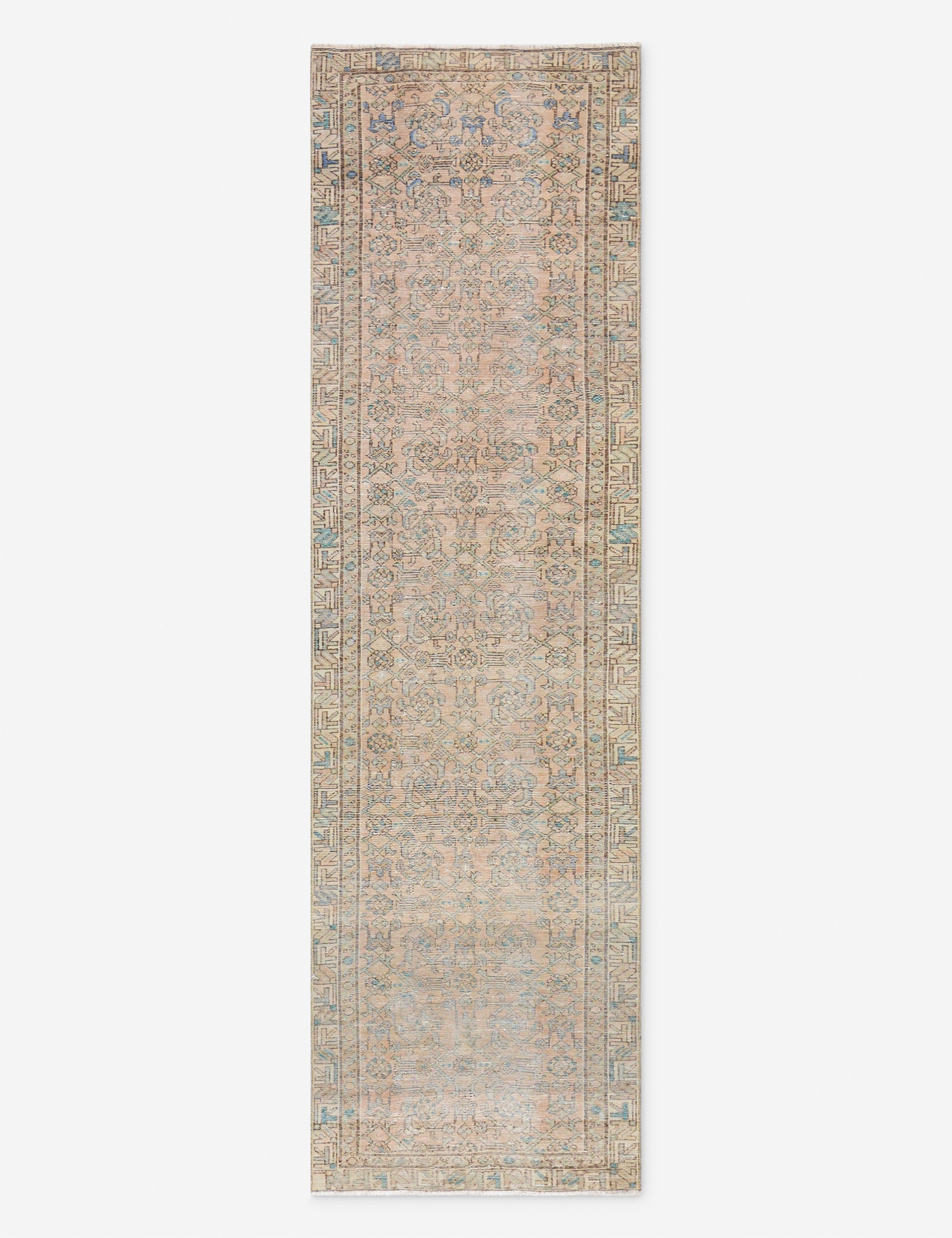 Vintage Turkish Hand-Knotted Wool Runner Rug No. 285, 3' x 10' 1"