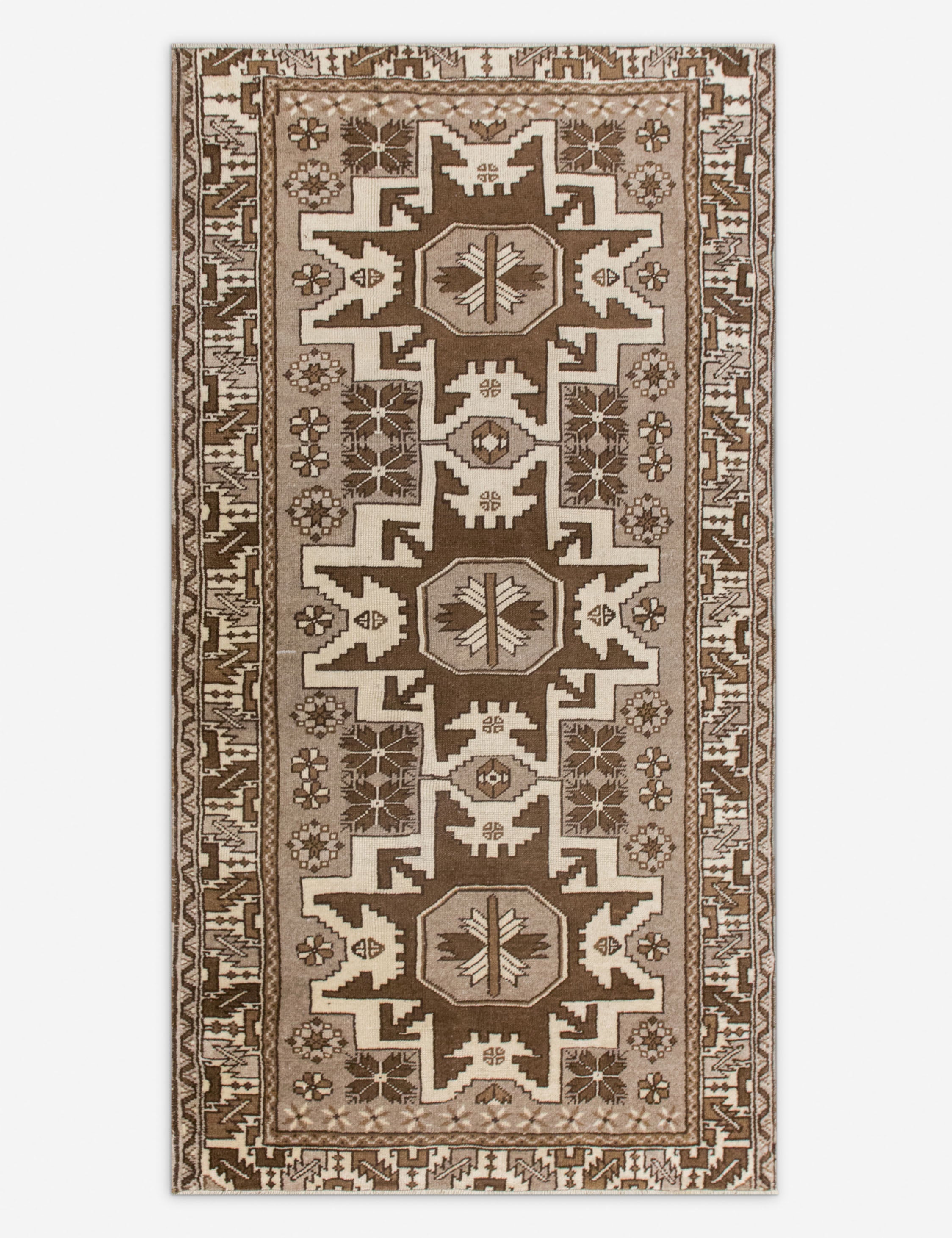 Vintage Turkish Hand-Knotted Wool Rug No. 553, 3'4" x 6'3"