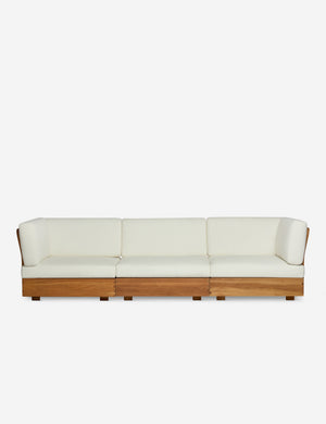 Abbot modular modern teak frame outdoor sofa by Sarah Sherman Samuel
