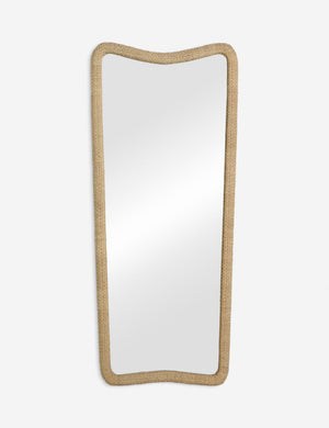 Anora woven wavy frame floor mirror