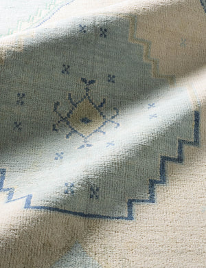Corner details of the Berker turkish-inspired hand-knotted wool rug.