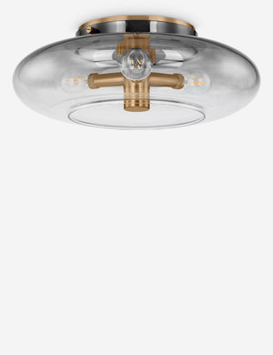 Macmillan modern smoke tint glass flush mount light