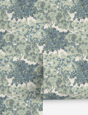 Breeland Faux Grasscloth Peel + Stick Wallpaper, Sage Green - Swatch